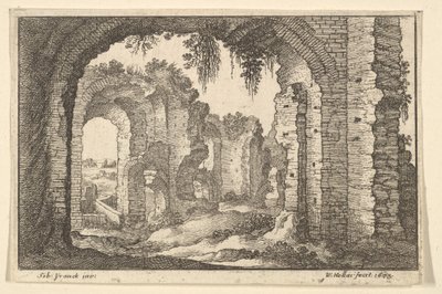 Ruiny rzymskie, 1673. autorstwa Wenceslaus Hollar