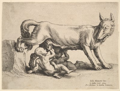 Romulus i Remus, 1652. autorstwa Wenceslaus Hollar