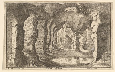 Ruiny Koloseum, ca. 1650 autorstwa Wenceslaus Hollar