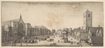 Wyprzedaż królewska w Westminster Hall, powszechnie znana jako Westminster haal Westminster Hall, 1647 autorstwa Wenceslaus Hollar