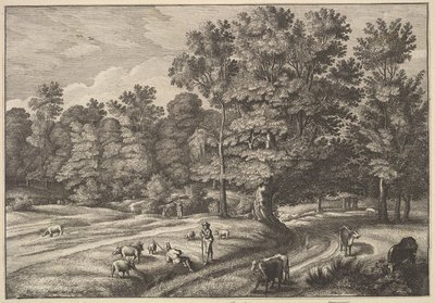 Pasterze w lesie, 1648-50. autorstwa Wenceslaus Hollar