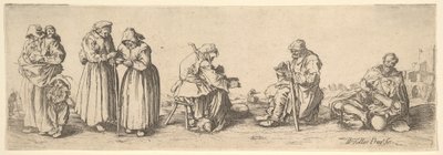 Sześciu żebraków mężczyzn i kobiet, 1630. autorstwa Wenceslaus Hollar