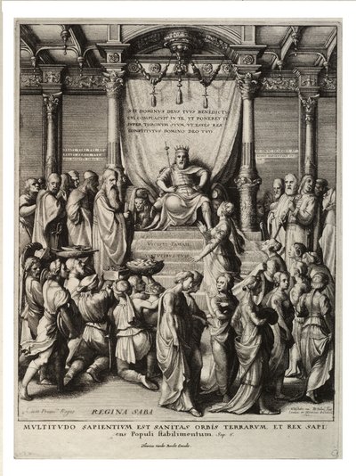 Salomona i królowej Saby. Stan 3 autorstwa Wenceslaus Hollar