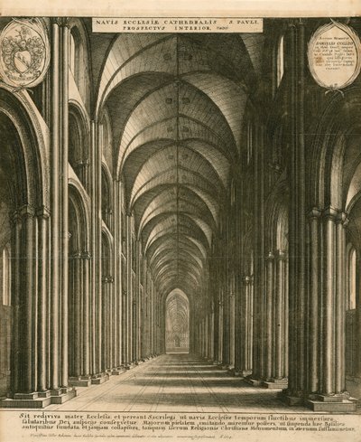 Katedra św. Pawła w Londynie autorstwa Wenceslaus Hollar