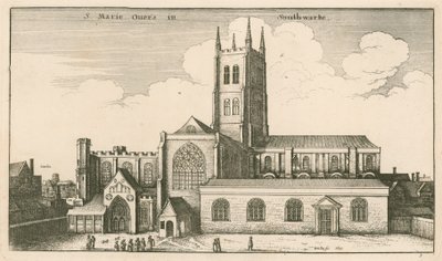 Kościół św. Zbawiciela, Southwark, Londyn autorstwa Wenceslaus Hollar