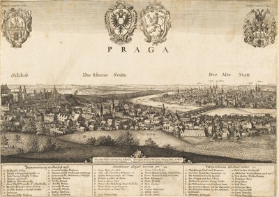 Duża perspektywa Pragi autorstwa Wenceslaus Hollar
