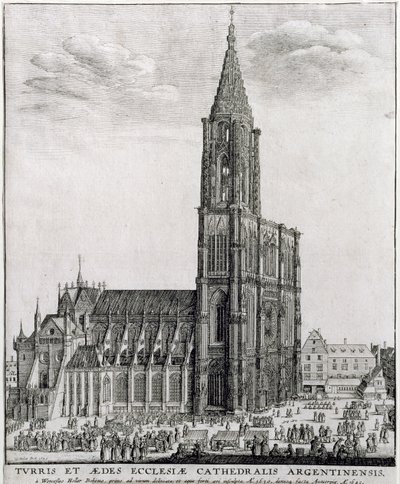 Katedra w Strasburgu, 1645 autorstwa Wenceslaus Hollar