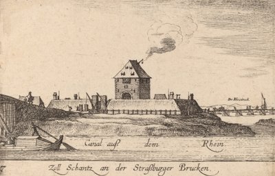 Strasburg: Pobór opłat drogowych, 1635. autorstwa Wenceslaus Hollar