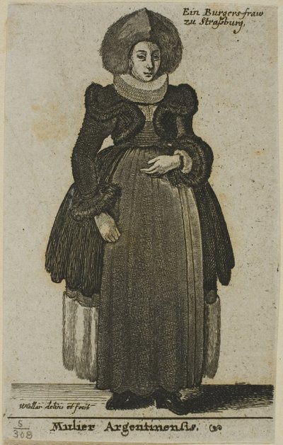 Kobieta ze Strasburga autorstwa Wenceslaus Hollar