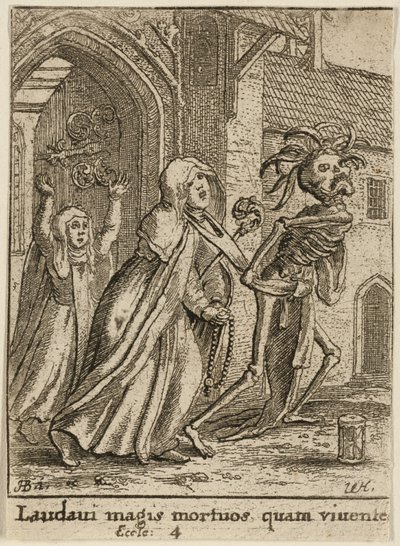 Opatka i śmierć autorstwa Wenceslaus Hollar