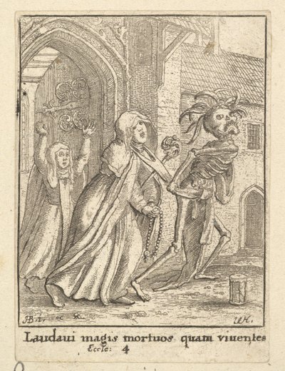 Opatka z Tańca Śmierci, 1651. autorstwa Wenceslaus Hollar