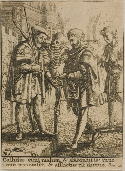 Adwokat i Śmierć autorstwa Wenceslaus Hollar