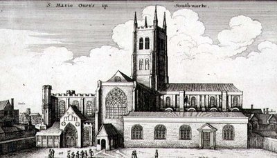 Kościół katedralny św. Zbawiciela i św. Marii Overie, Southwark autorstwa Wenceslaus Hollar