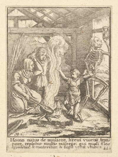 Dziecko z Tańca Śmierci, 1651. autorstwa Wenceslaus Hollar