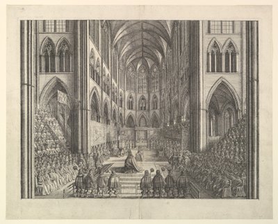 Koronacja króla Karola II w Opactwie Westminsterskim, 23 kwietnia 1661 (z "The Entertainment of...Charles II" Johna Ogilby