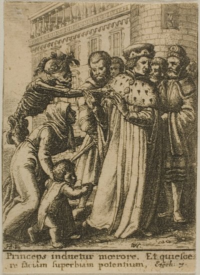 Książę i śmierć autorstwa Wenceslaus Hollar