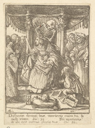 Cesarz, z Tańca Śmierci, 1651. autorstwa Wenceslaus Hollar