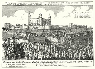Egzekucja Thomasa Wentwortha, 1. hrabiego Strafford, 1641 autorstwa Wenceslaus Hollar