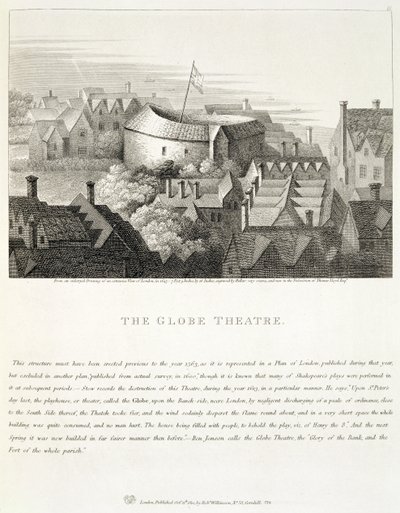 The Globe Theatre, c.1647, wyd. Robert Wilkinson, Londyn, 1810 autorstwa Wenceslaus Hollar
