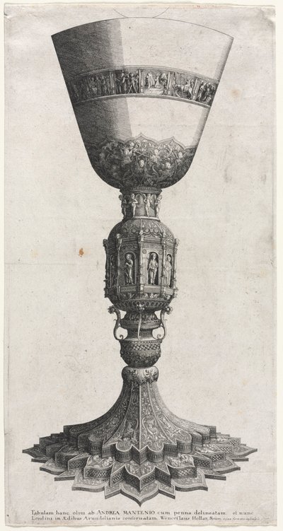 Wielki kielich ozdobiony figurkami autorstwa Wenceslaus Hollar