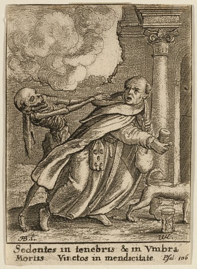 Mnich i Śmierć autorstwa Wenceslaus Hollar