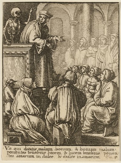 Kaznodzieja i śmierć autorstwa Wenceslaus Hollar