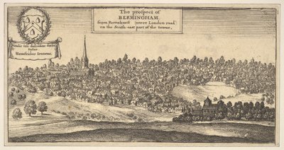 Perspektywa Bermingham, od Ravenshurst neere London-road na południowo-wschodniej części..., 1625-77. autorstwa Wenceslaus Hollar