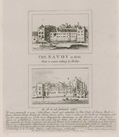 Savoy w 1650 i jak jest obecnie w 1792 autorstwa Wenceslaus Hollar