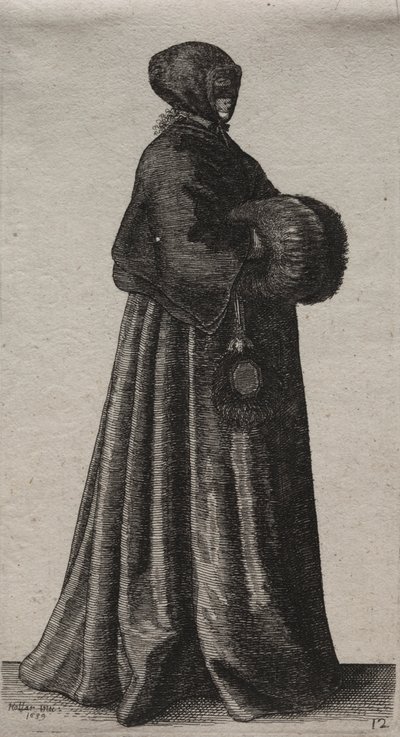 Kilka zwyczajów angielskich kobiet, od szlachty do kobiet wiejskich…, 1639. autorstwa Wenceslaus Hollar