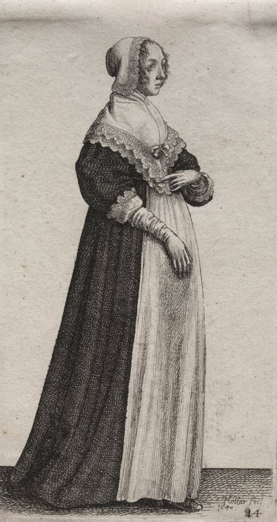 Kilka nawyków angielskich kobiet, od szlachty po wiejskie kobiety…, 1640. autorstwa Wenceslaus Hollar