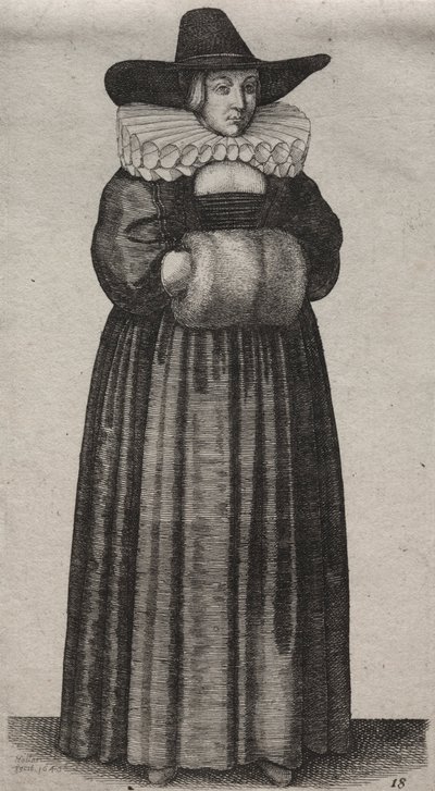 Kilka nawyków angielskich kobiet, od szlachty po wiejskie kobiety…, 1640. autorstwa Wenceslaus Hollar