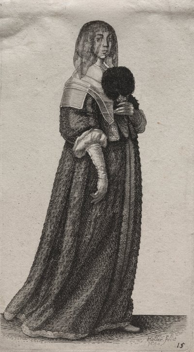 Kilka nawyków angielskich kobiet, od szlachty po wiejskie kobiety…, 1640. autorstwa Wenceslaus Hollar