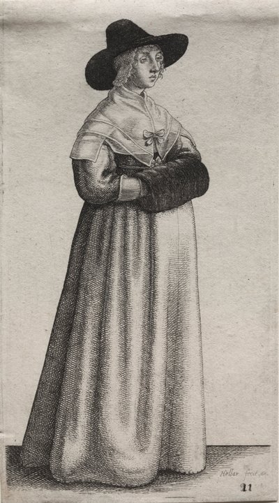 Kilka nawyków angielskich kobiet, od szlachty do kobiet wiejskich…, 1640. autorstwa Wenceslaus Hollar