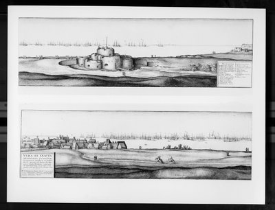Miasto i zamek Deal, Kent, 1640 autorstwa Wenceslaus Hollar