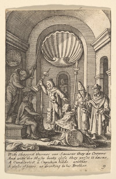Naśmiewanie się z Chrystusa, 1625-77. autorstwa Wenceslaus Hollar