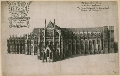 Północna perspektywa kościoła konwentualnego Westminster w Londynie autorstwa Wenceslaus Hollar