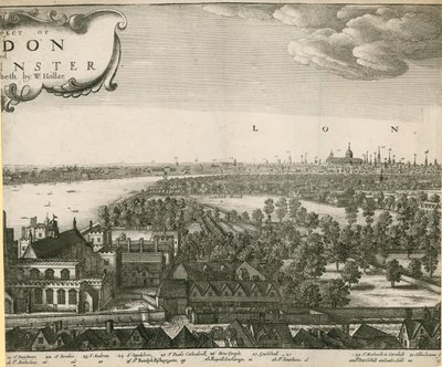 Perspektywa Londynu i Westminsteru zaczerpnięta z Lambeth autorstwa Wenceslaus Hollar