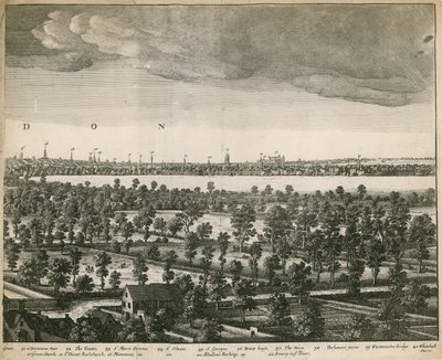 Perspektywa Londynu i Westminsteru zaczerpnięta z Lambeth autorstwa Wenceslaus Hollar