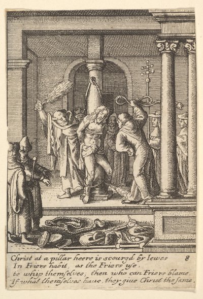 Biczowanie, 1625-77. autorstwa Wenceslaus Hollar