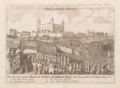 Prawdziwy sposób egzekucji Thomas Earle of Strafford, Lord Lieutenant of Ireland..., ok. 1642 autorstwa Wenceslaus Hollar