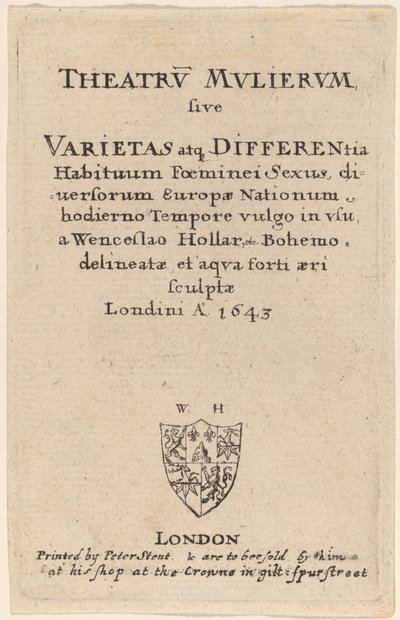 Teatr Kobiet: Strona tytułowa autorstwa Wenceslaus Hollar