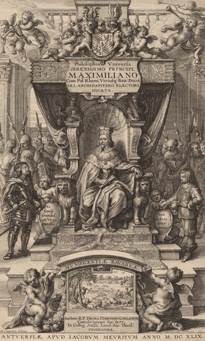 Strona tytułowa do Philosophia Universia, 1649. autorstwa Wenceslaus Hollar