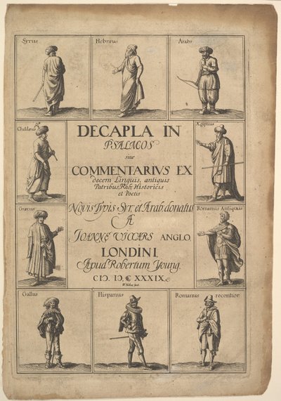Strona tytułowa: Decapla in Psalmos, 1639. autorstwa Wenceslaus Hollar