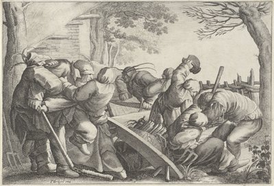 Walka z rolnikami autorstwa Wenceslaus Hollar