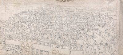Widok na wschodnią część Southwark, patrząc w kierunku Greenwich autorstwa Wenceslaus Hollar
