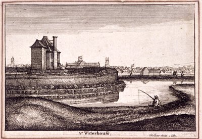 Widok obszaru wokół New River Head, Finsbury, Londyn, 1665 autorstwa Wenceslaus Hollar