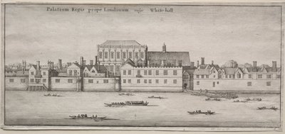 Widoki na Londyn: Whitehall z rzeki autorstwa Wenceslaus Hollar