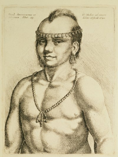Indianin z Wirginii z „Portretów zagranicznych Hollara” autorstwa Wenceslaus Hollar
