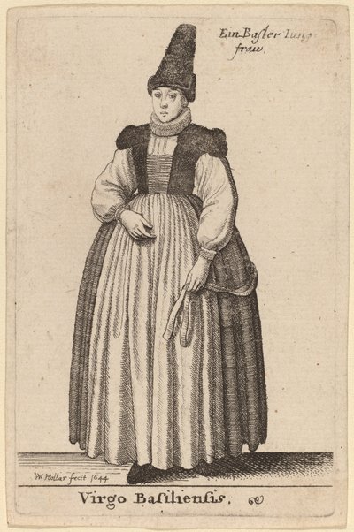 Dziewica z Bazylei autorstwa Wenceslaus Hollar