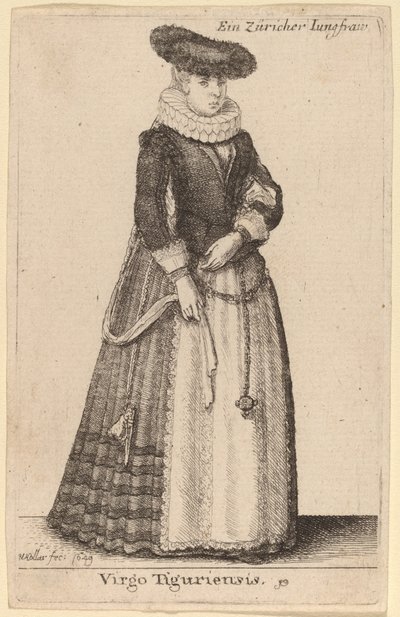 Dziewica z Tiguriensis autorstwa Wenceslaus Hollar